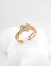 Cracked Heart Zircon Ring-0