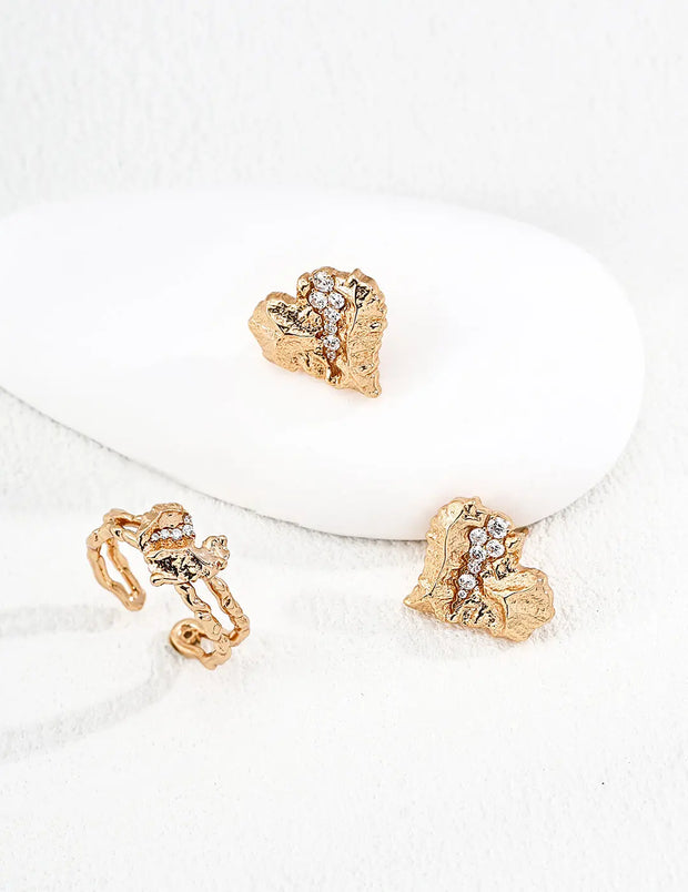 Cracked Heart Zircon Ring-2