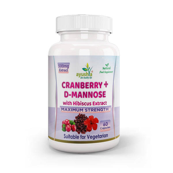 Cranberry D-Mannose with Hibiscus Extract Capsules UTI Bladder Support Cystitis - Memoriex 