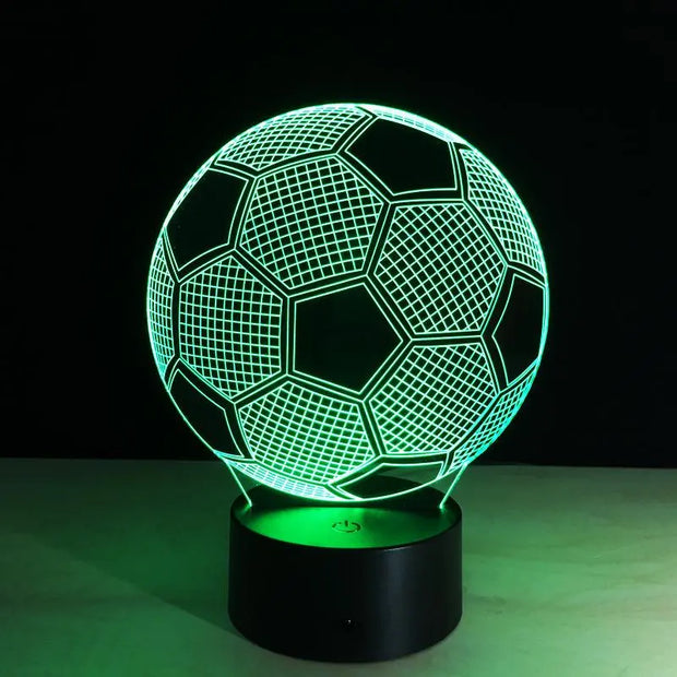 Creative 3D Illusion Light LED Night Light 3D Football Color Change Colorful Atmosphere Light Novelty Lighting - Memoriex 