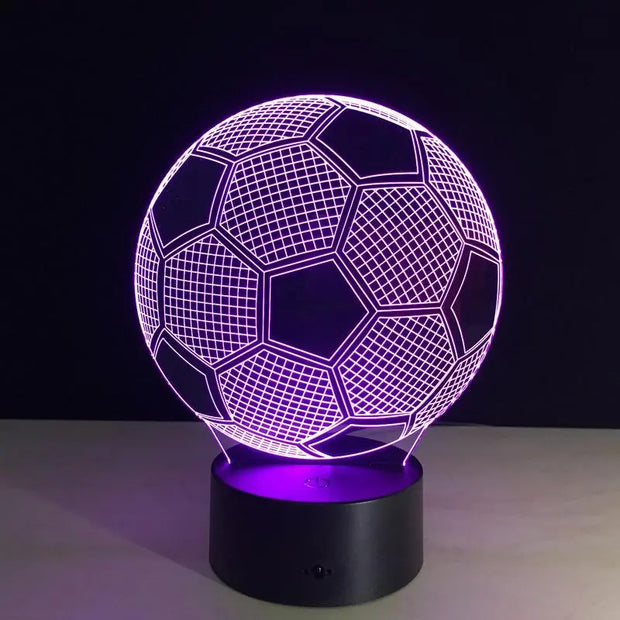 Creative 3D Illusion Light LED Night Light 3D Football Color Change Colorful Atmosphere Light Novelty Lighting - Memoriex 