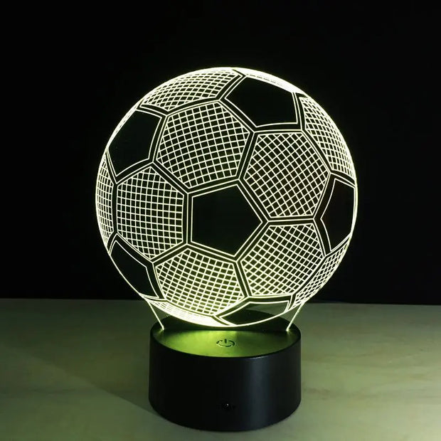 Creative 3D Illusion Light LED Night Light 3D Football Color Change Colorful Atmosphere Light Novelty Lighting - Memoriex 