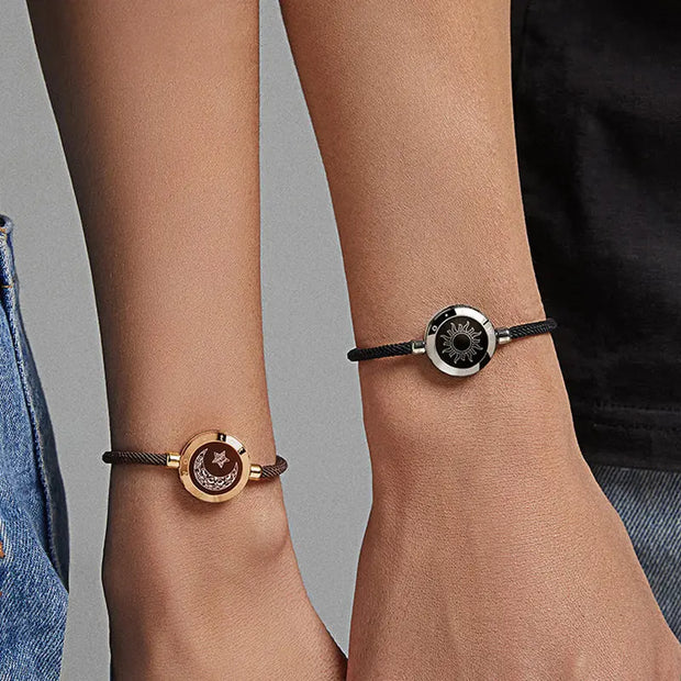 Creative Gift  totwoo Long Distance Touch couple Bracelets for love reminder Sun and moon smart bracelets - Memoriex 