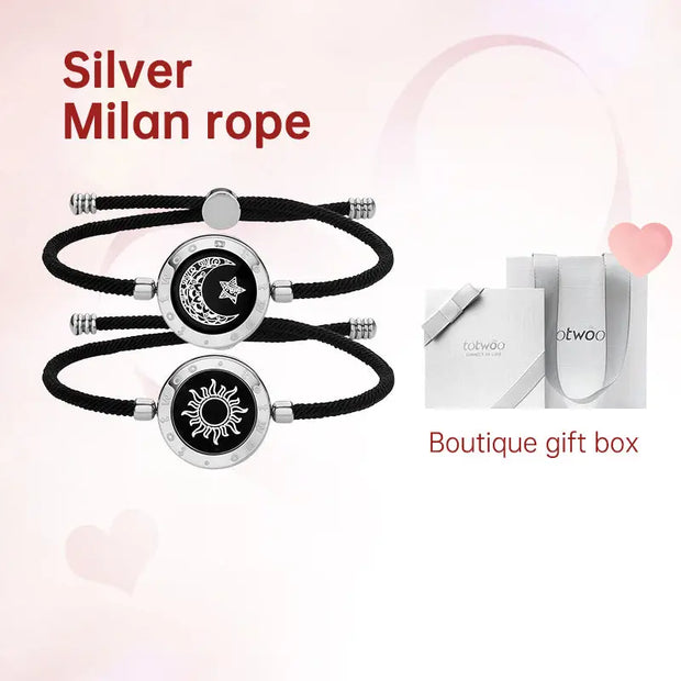 Creative Gift  totwoo Long Distance Touch couple Bracelets for love reminder Sun and moon smart bracelets - Memoriex 