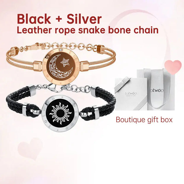Creative Gift  totwoo Long Distance Touch couple Bracelets for love reminder Sun and moon smart bracelets - Memoriex 