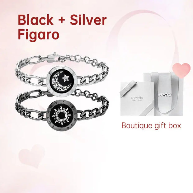 Creative Gift  totwoo Long Distance Touch couple Bracelets for love reminder Sun and moon smart bracelets - Memoriex 