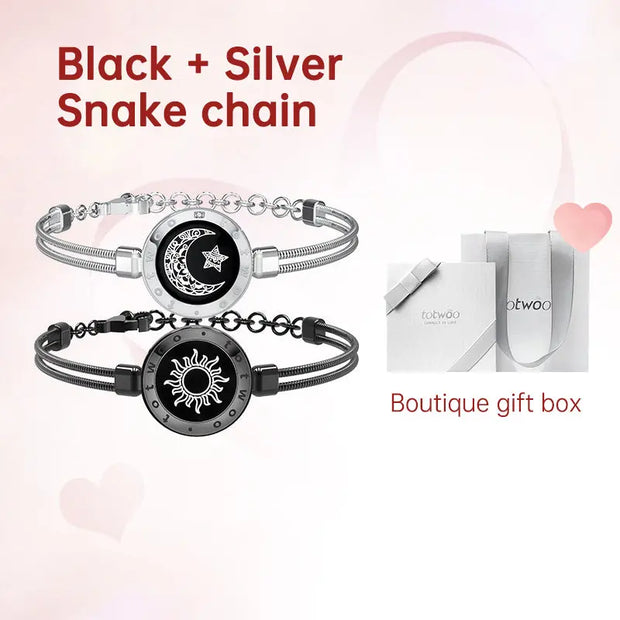 Creative Gift  totwoo Long Distance Touch couple Bracelets for love reminder Sun and moon smart bracelets - Memoriex 