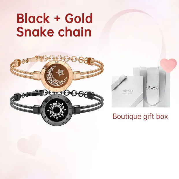 Creative Gift  totwoo Long Distance Touch couple Bracelets for love reminder Sun and moon smart bracelets - Memoriex 