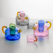 Creative Heat Resistant Glass Teapots Pitcher Suitable Household Teaware Lover Tea Sets Kettle Water Cup Bottle Cooker Usable - Memoriex 