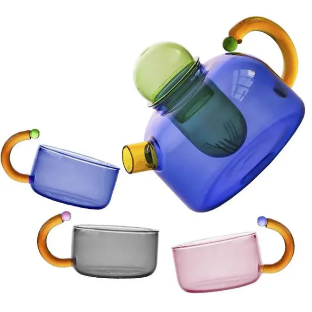 Creative Heat Resistant Glass Teapots Pitcher Suitable Household Teaware Lover Tea Sets Kettle Water Cup Bottle Cooker Usable - Memoriex 