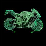 Creative Motorcycle Model 3D Illusion Night Light LED Lamp USB Touch 7 Color Changing Table Decoration Lights Gift - Memoriex 