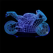 Creative Motorcycle Model 3D Illusion Night Light LED Lamp USB Touch 7 Color Changing Table Decoration Lights Gift - Memoriex 