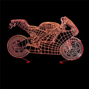 Creative Motorcycle Model 3D Illusion Night Light LED Lamp USB Touch 7 Color Changing Table Decoration Lights Gift - Memoriex 