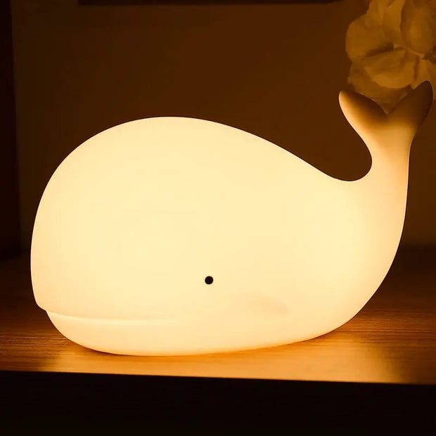 Creative Night Light New LED Colorful USB Charging Whale Silicone Light Pat Light With Sleeping Atmosphere Light - Memoriex 