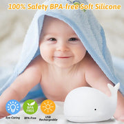 Creative Night Light New LED Colorful USB Charging Whale Silicone Light Pat Light With Sleeping Atmosphere Light - Memoriex 