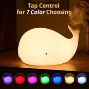 Creative Night Light New LED Colorful USB Charging Whale Silicone Light Pat Light With Sleeping Atmosphere Light - Memoriex 