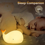 Creative Night Light New LED Colorful USB Charging Whale Silicone Light Pat Light With Sleeping Atmosphere Light - Memoriex 