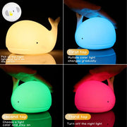 Creative Night Light New LED Colorful USB Charging Whale Silicone Light Pat Light With Sleeping Atmosphere Light - Memoriex 