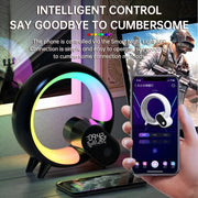 Creative Q Light Analog Sunrise Digital Display Alarm Clock Bluetooth Audio Intelligent Wake-up Q Colorful Atmosphere Light - Memoriex 