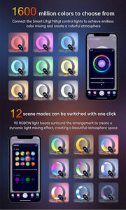 Creative Q Light Analog Sunrise Digital Display Alarm Clock Bluetooth Audio Intelligent Wake-up Q Colorful Atmosphere Light - Memoriex 