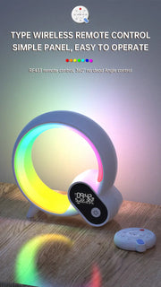 Creative Q Light Analog Sunrise Digital Display Alarm Clock Bluetooth Audio Intelligent Wake-up Q Colorful Atmosphere Light - Memoriex 