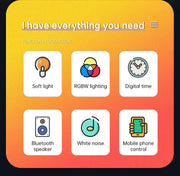 Creative Q Light Analog Sunrise Digital Display Alarm Clock Bluetooth Audio Intelligent Wake-up Q Colorful Atmosphere Light - Memoriex 