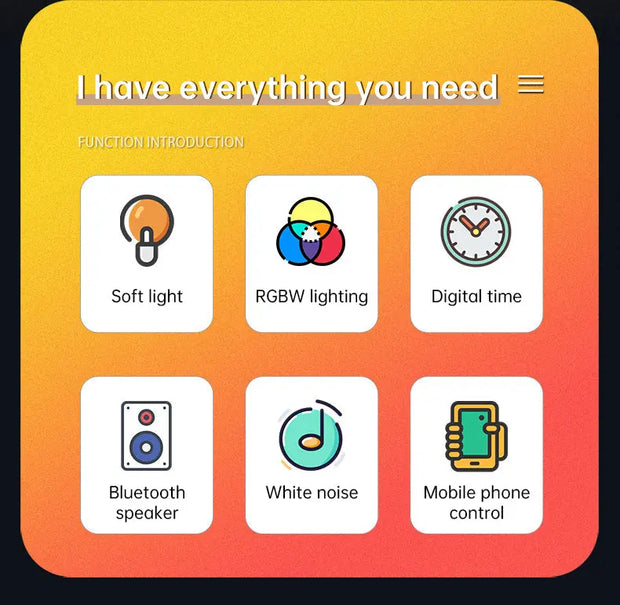 Creative Q Light Analog Sunrise Digital Display Alarm Clock Bluetooth Audio Intelligent Wake-up Q Colorful Atmosphere Light - Memoriex 