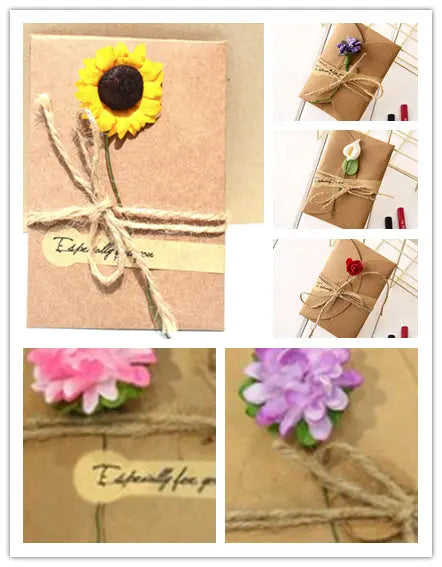 Creative kraft dried flower greeting card - Memoriex 