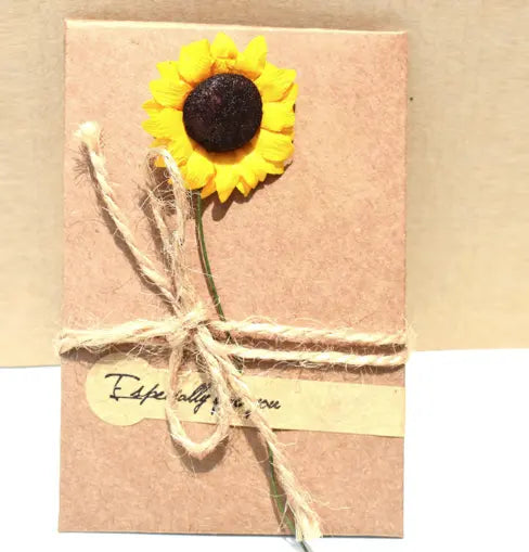 Creative kraft dried flower greeting card - Memoriex 