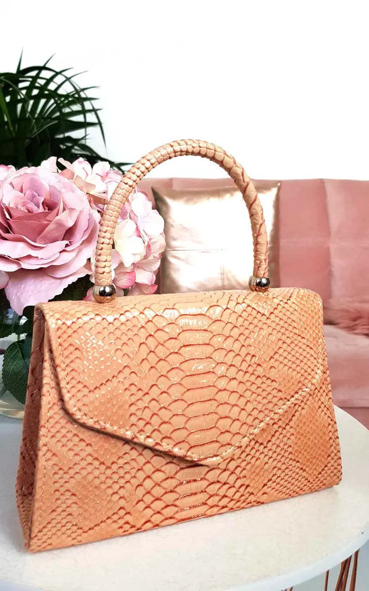 Croc Print Handbag-12