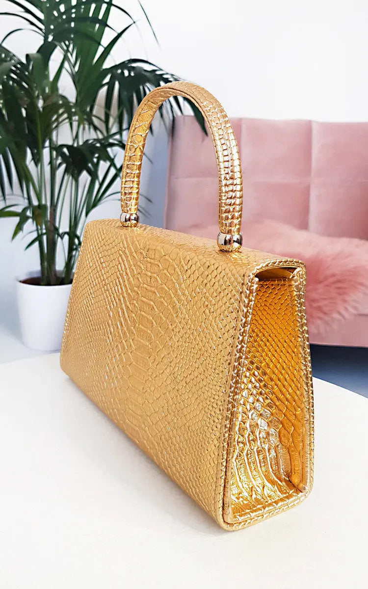 Croc Print Handbag-16