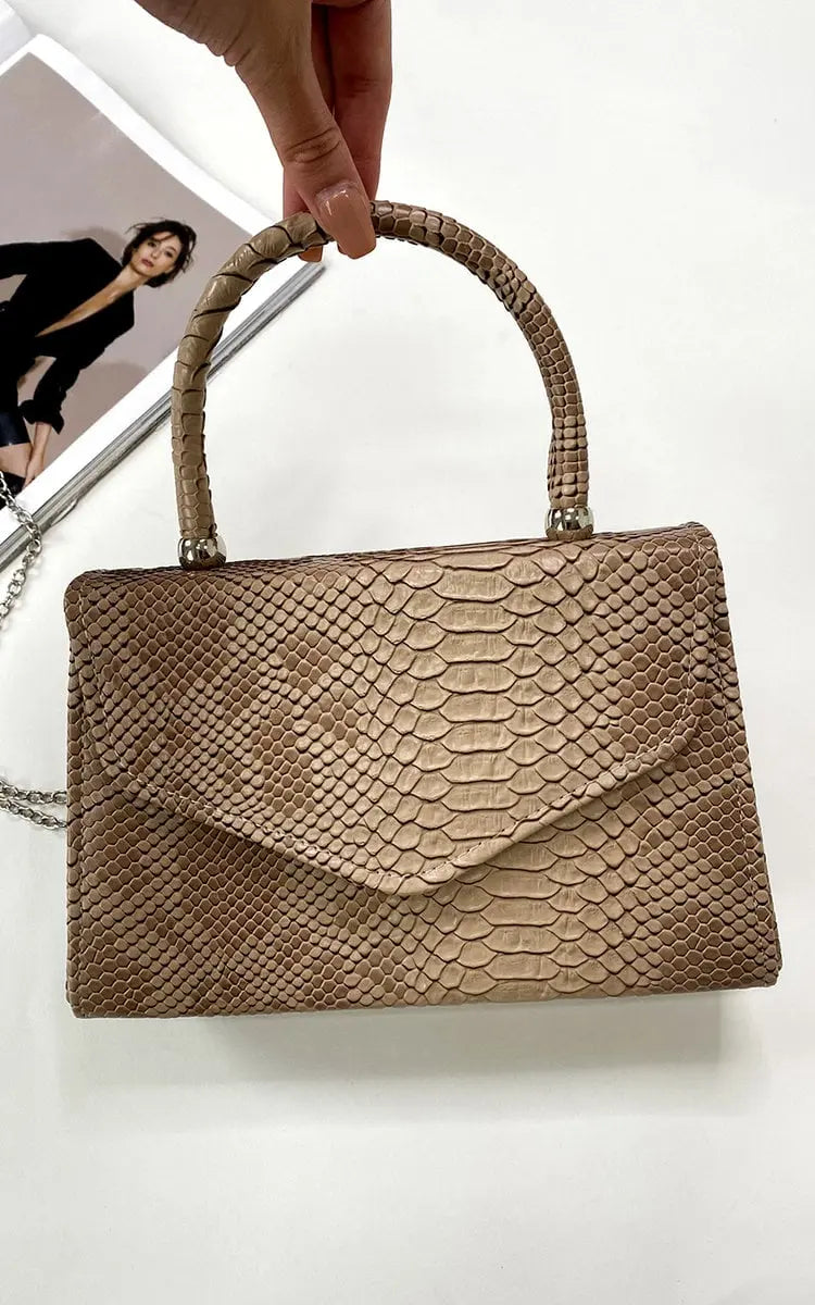 Croc Print Handbag-0