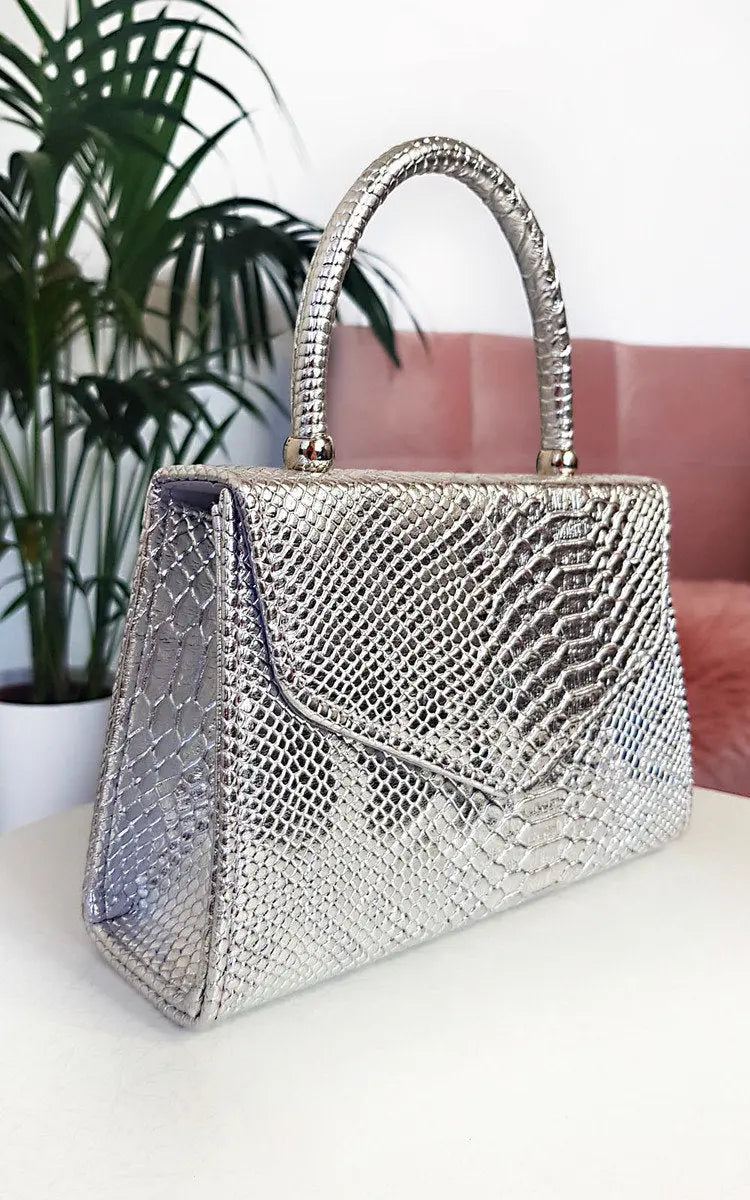 Croc Print Handbag-4