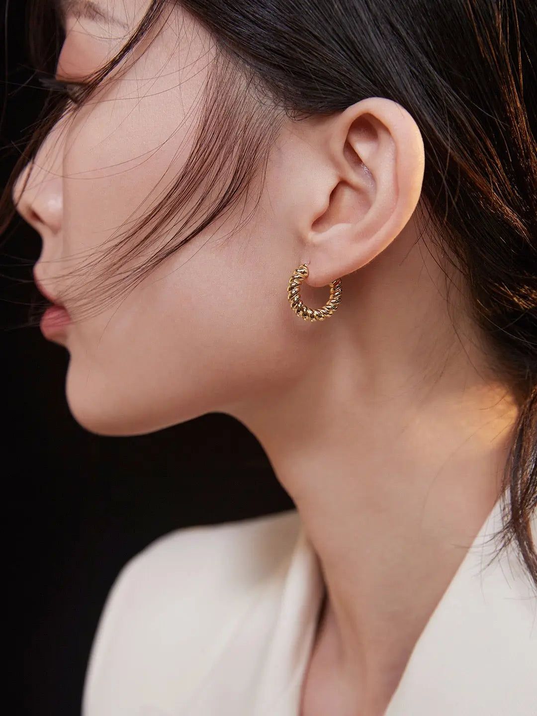 Croissant Hoop Earrings-1