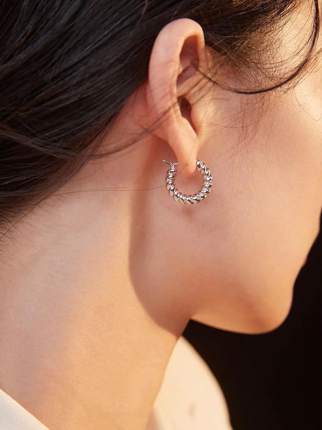 Croissant Hoop Earrings-3