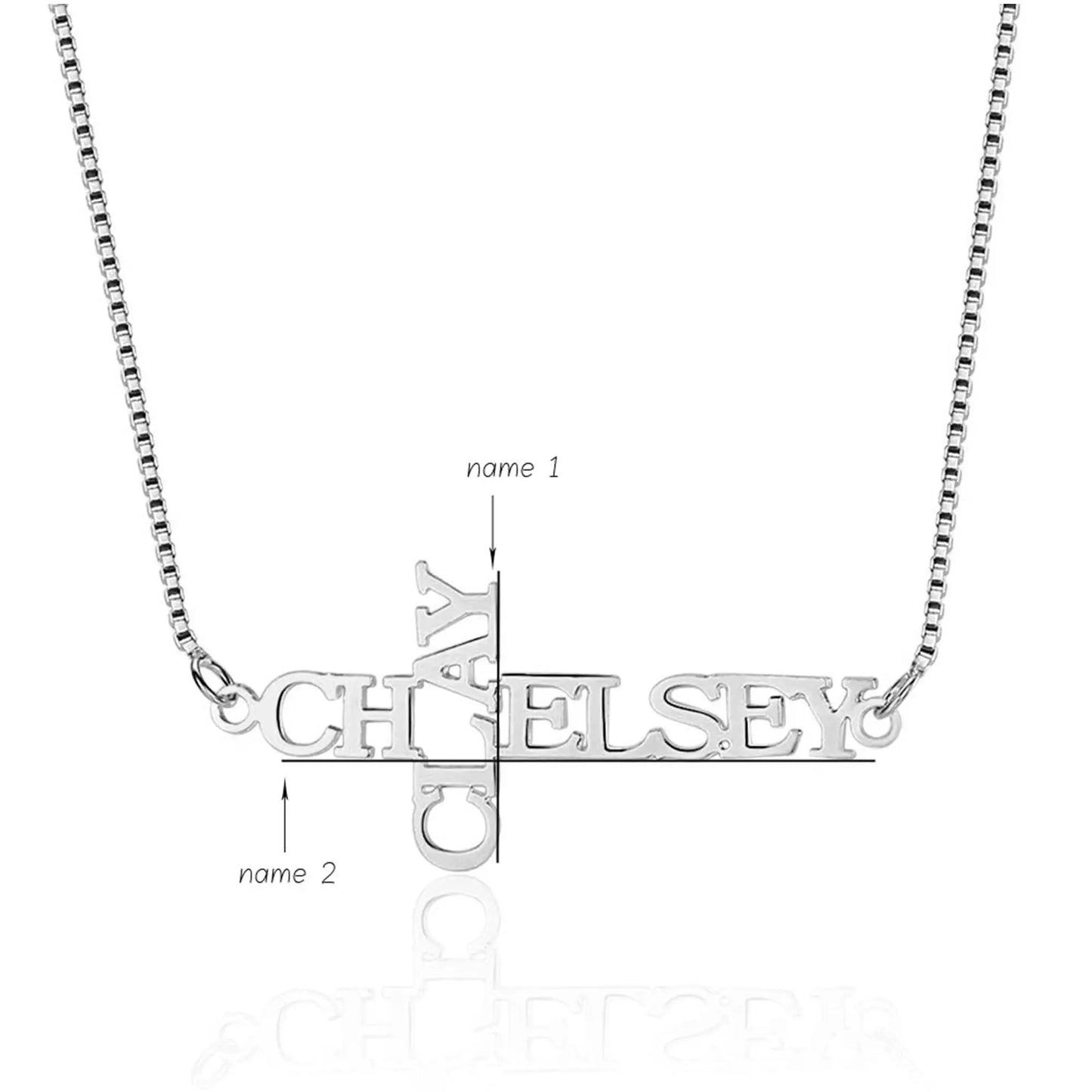 Cross Double Name Necklace-3