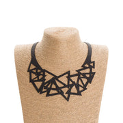 Cubism Geometric Recycled Rubber Necklace - Memoriex 