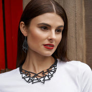 Cubism Geometric Recycled Rubber Necklace - Memoriex 