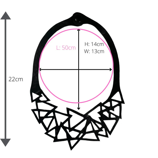 Cubism Geometric Recycled Rubber Necklace - Memoriex 