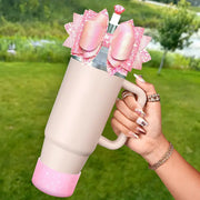 Cup Boot for Stanley 40/30 oz: Straw Cover, Bow Topper, Diamond Caps, Bottom Protector, 3 PCS Set. - Memoriex 