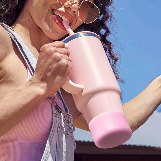 Cup Boot for Stanley 40/30 oz: Straw Cover, Bow Topper, Diamond Caps, Bottom Protector, 3 PCS Set. - Memoriex 