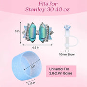 Cup Boot for Stanley 40/30 oz: Straw Cover, Bow Topper, Diamond Caps, Bottom Protector, 3 PCS Set. - Memoriex 