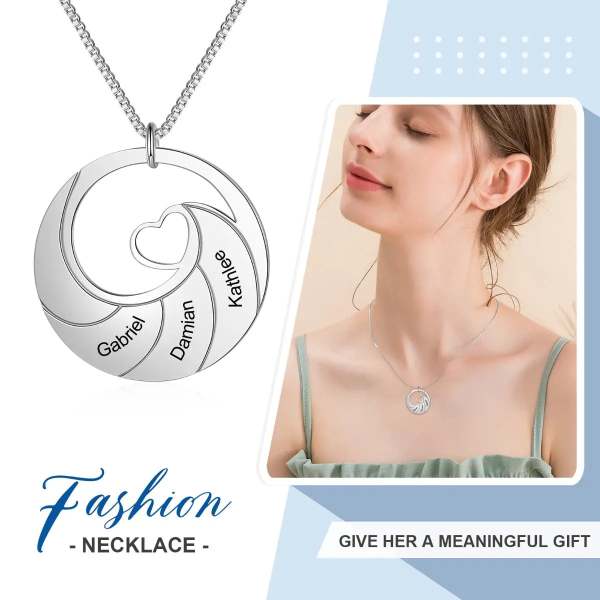 Custom Jewelry Personalized Stainless Steel Necklace - Memoriex