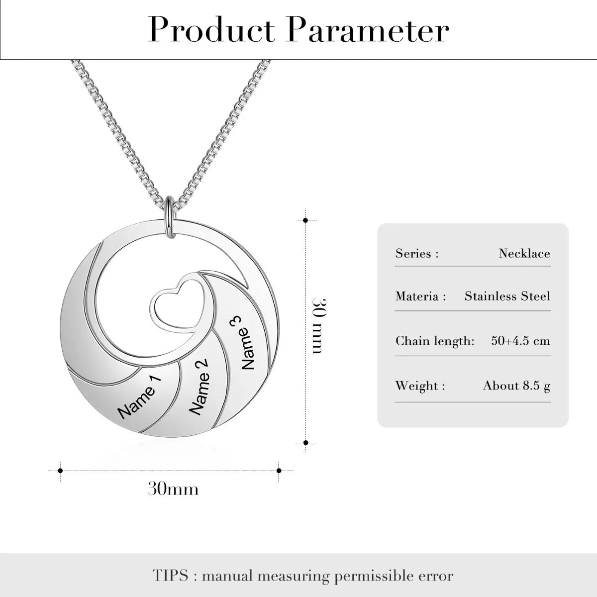 Custom Jewelry Personalized Stainless Steel Necklace - Memoriex