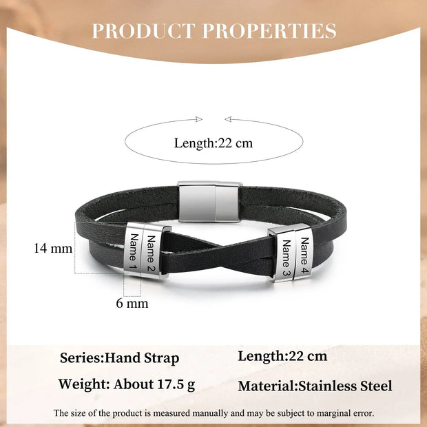 Custom Leather Men Bracelet-5