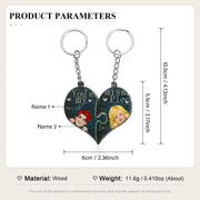 Custom Name Heart Shape Couple Keychain-5