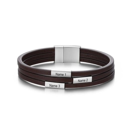 Custom Name Leather Bracelet - Memoriex