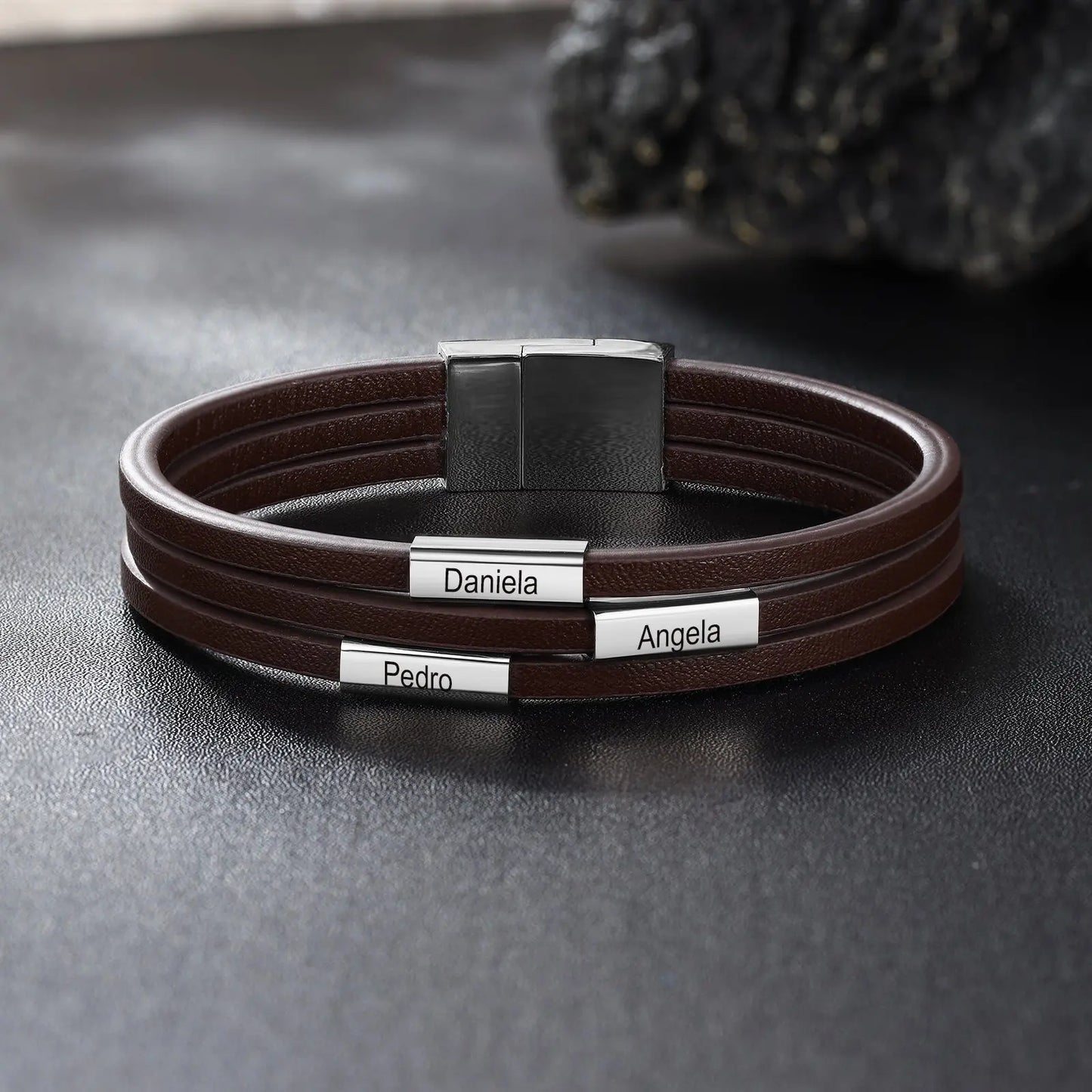 Custom Name Leather Bracelet - Memoriex