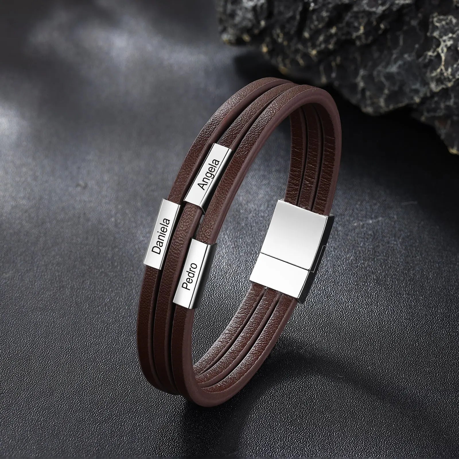 Custom Name Leather Bracelet - Memoriex