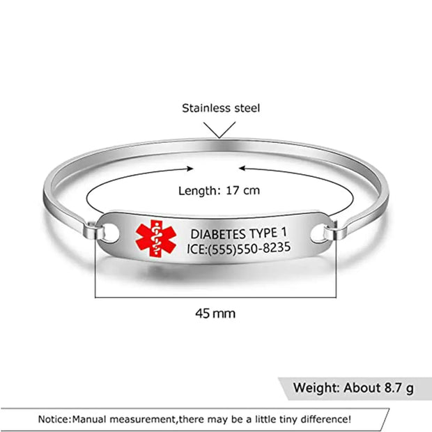 Custom Name Medical Bracelet-5